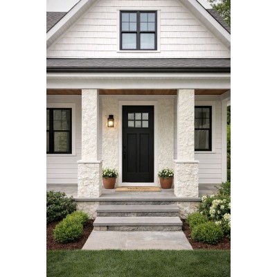 Декоративен панел за стени PU камък G005, 60*120*1.8см, бял