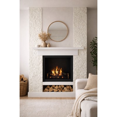 Декоративен панел за стени PU камък G005, 60*120*1.8см, бял