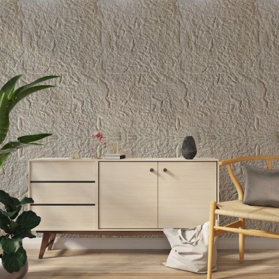 Декоративен панел за стени PU камък G005, 60*120*1.8см, бял