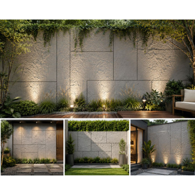 Декоративен панел за стени PU камък G005, 60*120*1.8см, Cement Grey
