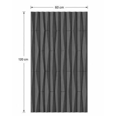 3D Стенен панел 120*60*2.5см, E004, Elegant Black