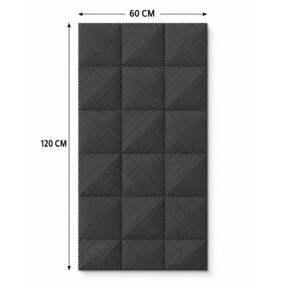 3D Стенен панел 120*60*2.5см, E009, външен и вътрешен монтаж, Elegant Black