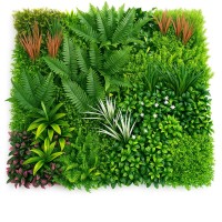 Декоративен панел с изкуствени растения Pink Gardenia - E003 |100 х 100см | декор за стени |тавани