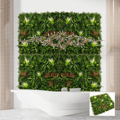 Декоративно изкуствено пано с растения E006 | 100 х 100 см| евкалипт и борови клонки Декоративно изкуствено пано с растения E006 | 100 х 100 см| евкалипт и борови клонки