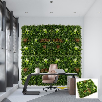 Декоративно изкуствено пано с растения E006 | 100 х 100 см| евкалипт и борови клонки Декоративно изкуствено пано с растения E006 | 100 х 100 см| евкалипт и борови клонки