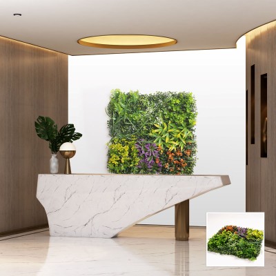 Зелено изкуствено пано с цветни акценти  E002|50х50 см|стени и и тавани Зелено изкуствено пано с цветни акценти  E002|50х50 см|стени и и тавани