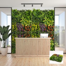 Зелено изкуствено пано с цветни акценти  E002|50х50 см|стени и и тавани