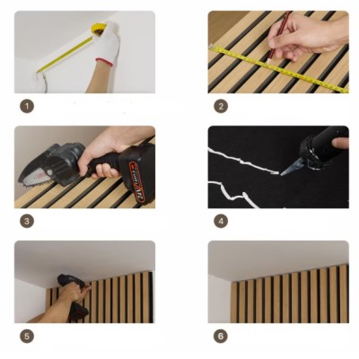 Акустичен панел мдф и филц S-M507, 270*60см, натурален дъб Акустичен панел мдф и филц S-M507, 270*60см, натурален дъб