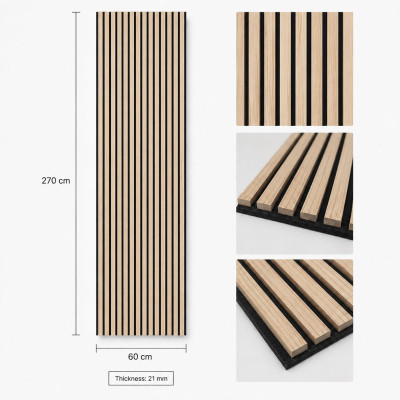 Акустичен панел MDF и филц 163S|270*60см|21мм|стени и тавани