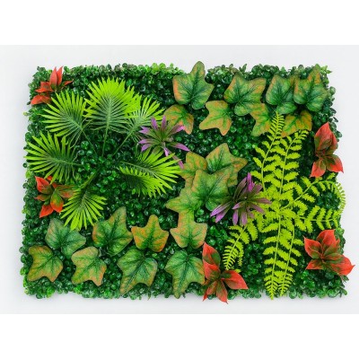 Зелено изкуствено пано с цветни акценти