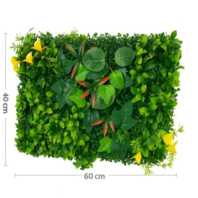 Зелено изкуствено пано с цветни акценти