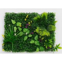 Зелено изкуствено пано с цветни акценти 008| 60*40см