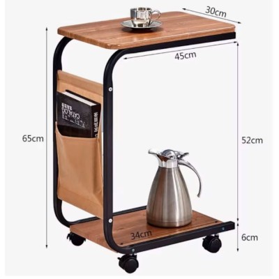 Помощна маса Мира BJ-4, два плота, джоб за съхранение, мобилна, 45*30*65см