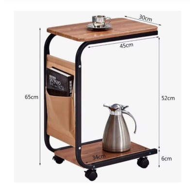 Помощна маса Мира BJ-4, два плота, джоб за съхранение, мобилна, 45*30*65см