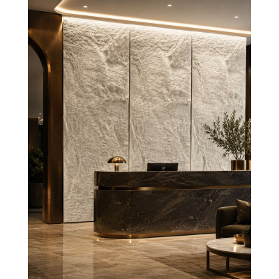 Декоративен панел 3D камък A009 , 60*120*3см, Hanyu White, PU