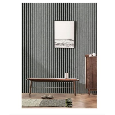 Ролков тапет 3D вертикални летви Сканди UGG234005 , 10м*53см, самозалепващ, сив цвят