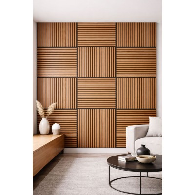 Акустичен панел 60*60см Natural Oak – Rosé, МДФ с дървен фурнир