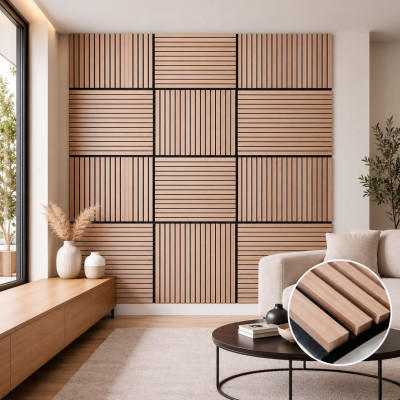 Акустичен панел 60*60см Natural Oak – Rosé HM-205, МДФ с дървен фурнир
