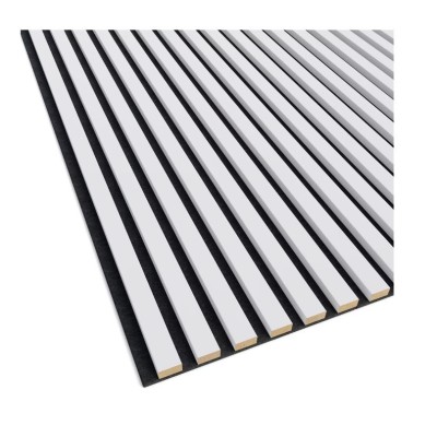 Акустичен стенен 3D панел Ivory, дърво, 270*60см, кремаво-бял