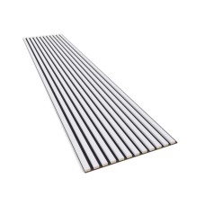 Акустичен стенен 3D панел Ivory, дърво, 270*60см, кремаво-бял