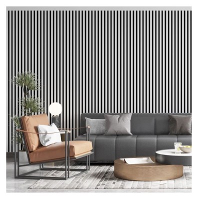 Акустичен стенен 3D панел Ivory, дърво, 270*60см, кремаво-бял