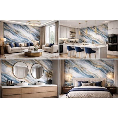 Мраморен 3D самозалепващ ролков тапет 90555D2, 3м*1.2м