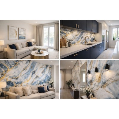 Мраморен 3D самозалепващ ролков тапет 90555D2, 3м*1.2м