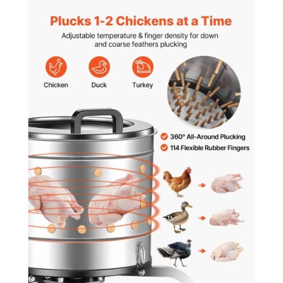 Машина за скубане на пилета, мобилна, 40см барабан Машина за скубане на пилета, мобилна, 40см барабан