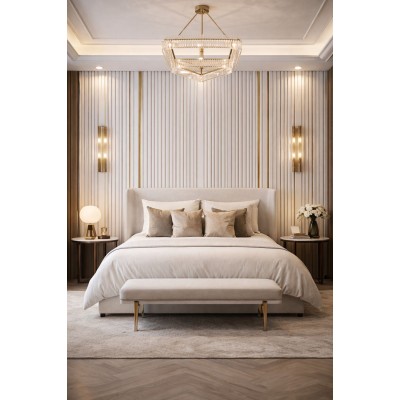 Декоративни стенни PS панели M04-001 |290*15см|бяло-златно