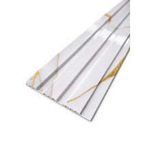 3D декоративен панел, 290х20см, WPC4, LJ800, мрамор със златни жилки