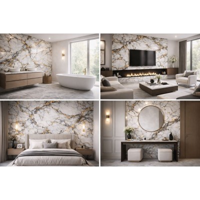 Мраморен 3D самозалепващ ролков тапет 90529D1, 3м*1.2м