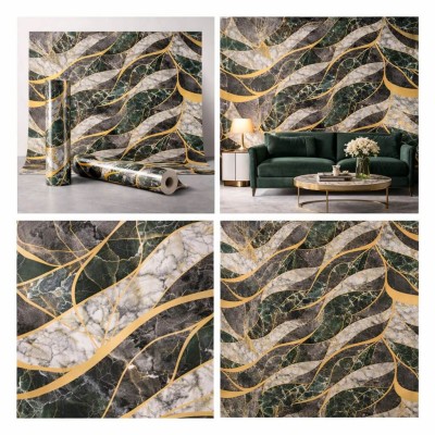 Мраморен 3D самозалепващ ролков панел 90671D1, 3м*1.2м