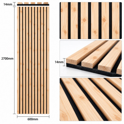 Акустичен стенен 3D панел Cedar 013| дърво| 270*60см*14мм