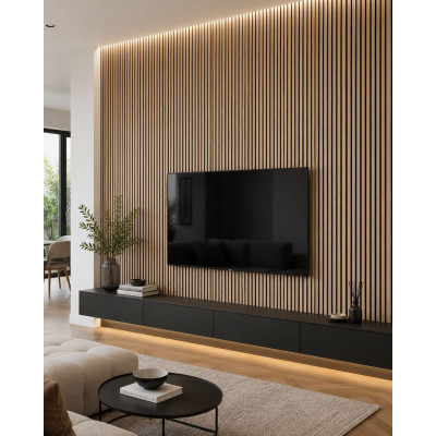 Акустичен стенен 3D панел Light Walnut A15| дърво| 270*60см*14мм Акустичен стенен 3D панел Light Walnut A15| дърво| 270*60см*14мм