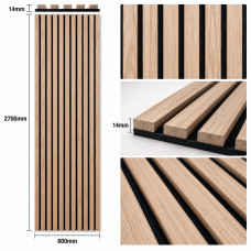 Акустичен стенен 3D панел Light Walnut A15 - светъл орех| дърво| 270*60см*14мм