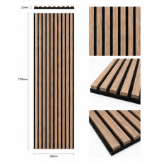 Акустичен стенен 3D панел Oak Cognac XM089| дърво| 270*60см*22мм