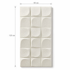 3D Стенен панел PU, 120*60*2.5см E003, Hanyu white, външен и вътрешен монтаж