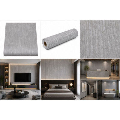 Самозалепващ 3D pvc стенен панел CC3002| Травертин Cement grey| 300x60см ролков
