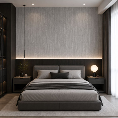 Самозалепващ 3D pvc стенен панел CC3002| Травертин Cement grey| 300x60см ролков