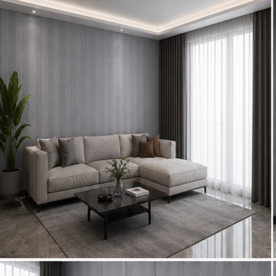 Самозалепващ 3D pvc стенен панел CC2002| Травертин Cement Grey| 300x60см ролков
