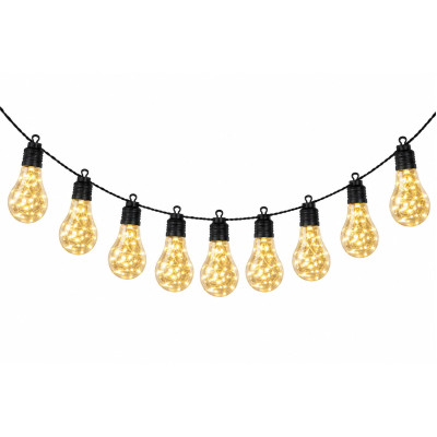 Соларни ретро led крушки 10 броя|3.8м кабел|различни режими на светене Соларни ретро led крушки 10 броя|3.8м кабел|различни режими на светене