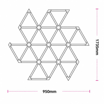 LED Хексагонално осветление AR-HGL-0036 – 6500K, 950*1735 мм LED Хексагонално осветление AR-HGL-0036 – 6500K, 950*1735 мм