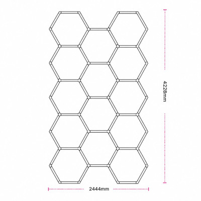 LED Хексагонално осветление AR-HGL-0057 – 6500K, 2444*4236 мм