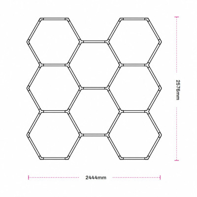 LED Хексагонално осветление AR-HGL-0035 – 6500K, 2444*2576 мм