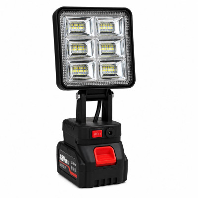 Акумулаторен LED прожектор с 6 рефлектора и регулируема глава