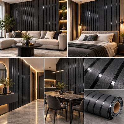 Самозалепващ ролков панел YH-MM31 black|2.7м*60см*2.5мм|3 слоя
