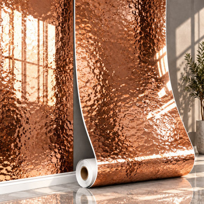 Самозалепващ релефен ролков панел Ripples-2 Light brown|2.8м*60см*2.5мм