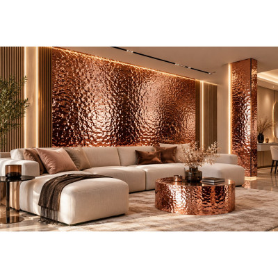 Самозалепващ релефен ролков панел Ripples-2 Light brown|2.8м*60см*2.5мм