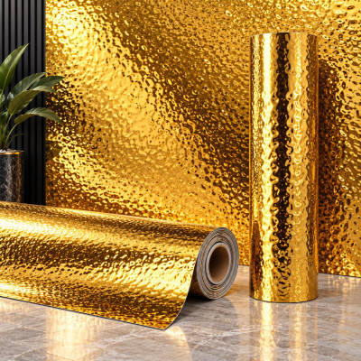 Самозалепващ релефен ролков панел Ripples-6 Gold|2.8м*60см*2.5мм