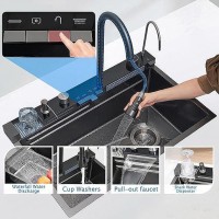 Кухненска мивка с термостат 75*46см Мулти 2, Black Nano, LED Кухненска мивка с термостат 75*46см Мулти 2, Black Nano, LED